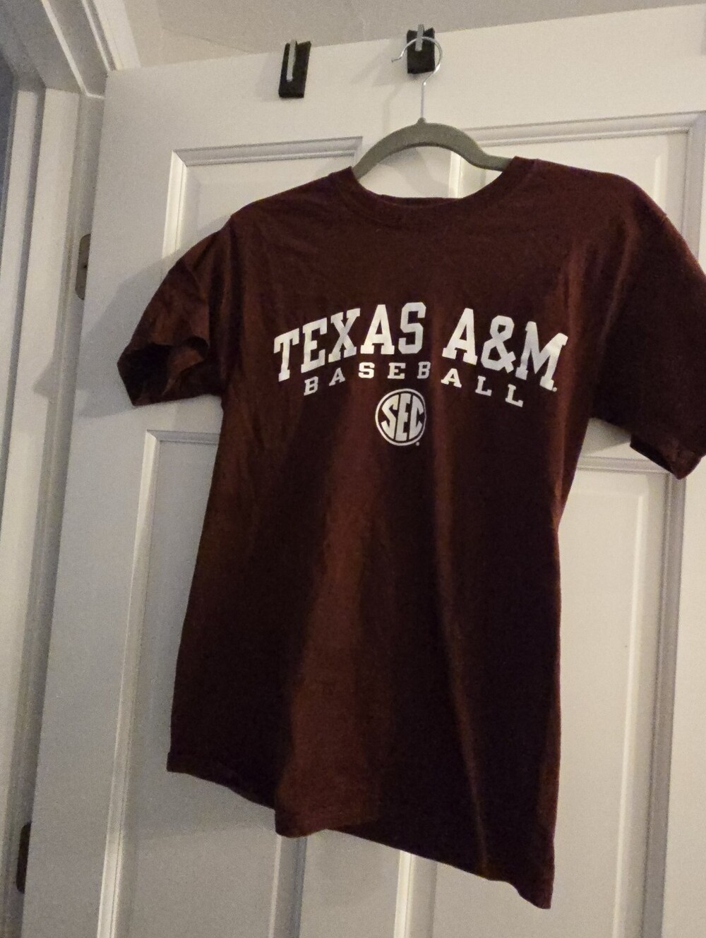 Men's Texas A & M Baseball Maroon Short Sleeve T-Shirt Size M